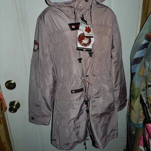 Canada Weather Gear Fur Lined Hooded Parka Jacket Burgundy